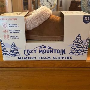 Women’s cozy Mountain memory foam slippers XL, 11-12